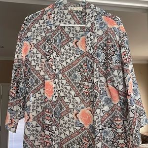 Maurices kimono light blue with flowers